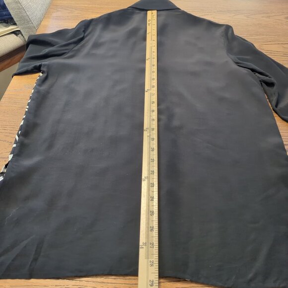 Vintage Diane Gilman Zebra Print Button-Up Black‎ White Silk Sequin Blouse Sz S - Picture 16 of 16